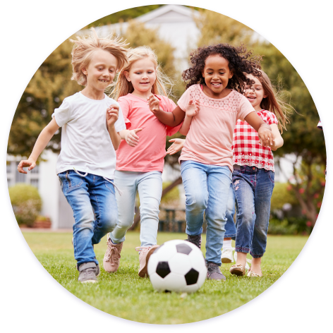 Kids playing soccer
