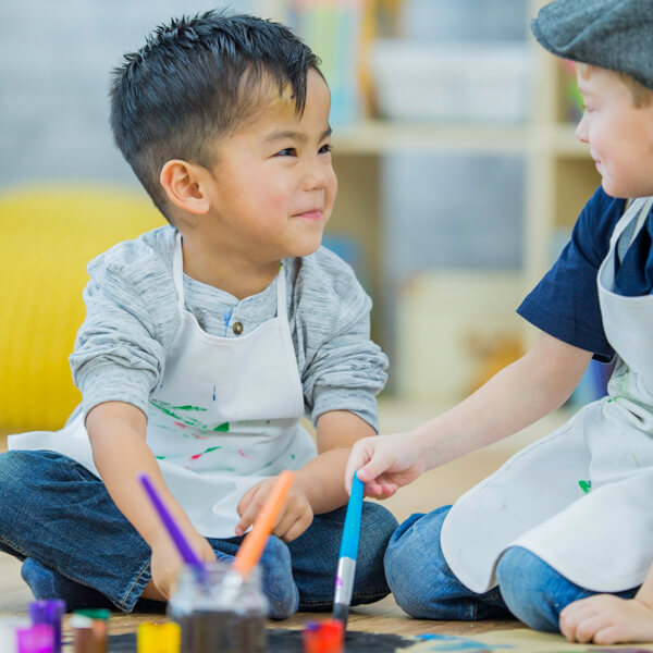 Children Painting Together